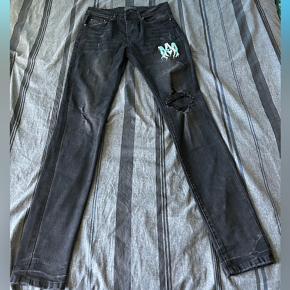 Amiri AM Logo Drip Size 30 Skinny Jeans